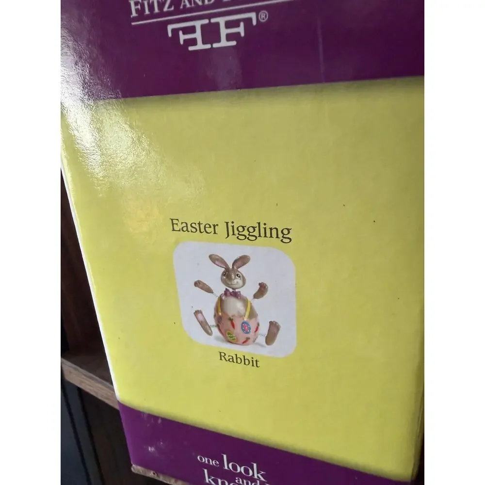 Fitz and Floyd Easter Jiggling Rabbit Spring Decor w/ Box‎